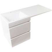 Подвесная тумба Style Line Даллас 110, Люкс белая, PLUS, ЭМАЛЬ