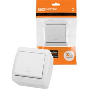 Кнопка звонковая TDM ELECTRIC открытой установки IP44 6А белая "Селигер"