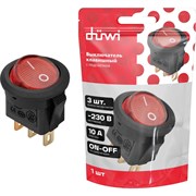 Круглый клавишный выключатель duwi MICRO