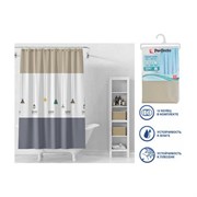 Штора для ванной комнаты PERFECTO LINEA Secret 180x180, с кольцами, лампы