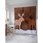 Шторка-занавеска для ванной JoyArty Пара лосей