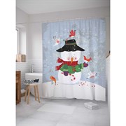 Шторка-занавеска для ванной JoyArty Дружелюбный снеговик