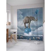 Шторка-занавеска для ванной JoyArty Слон на мяче