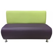 Двухместная секция дивана Мягкий Офис салатовая-фиолетовая
