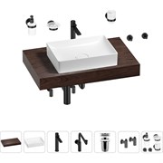 Комплект мебели для ванной комнаты с раковиной Wellsee Genuine Tree