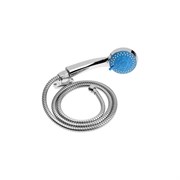 Набор для душа ZEIN шланг 150 см, держатель, лейка 5 режимов, синий/хром