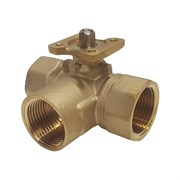 Трехходовой латунный шаровой кран TECHNO 3025А