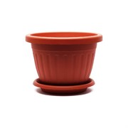 Кашпо ООО КЗНМ сильвер эко с блюдцем d 20, объём 2,6л терракот