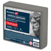 Пластилин скульптурный ТВЕРДЫЙ СЕРЫЙ "Секреты художника", 0,5 кг, BRAUBERG ART, 107484