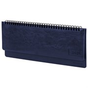 Планинг датированный 2026 305х140 мм BRAUBERG "Imperial", под кожу, синий, 117228