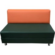 Двухместная секция дивана Мягкий Офис зеленая оранжевая