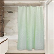 Тканевая штора для ванной Сантис pe-406 (зеленый сатин) 90 gsm 180x180 см