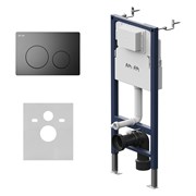 Инсталляция для подвесного унитаза AM.PM PrimeFit с клавишей PrimeFit L, матовый черный