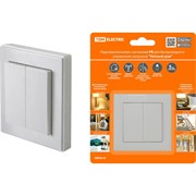 Настенный двухклавишный радиовыключатель для беспроводного управления нагрузкой TDM ELECTRIC РВ2