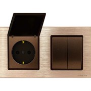 Двухклавишный выключатель + розетка Metronex Комплект-2