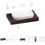 Комплект мебели для ванной комнаты с раковиной Wellsee Genuine Tree