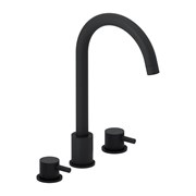 Смеситель для умывальника Damixa Scandinavian Pure трёхсекционный, черный