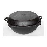 Чугунный казан Davr Metall казан6(плоск)+крыш(сков)6л