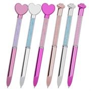 Ручка поворотная с топпером шариковая FUNSTER "SHINY HEART&PAW", СИНЯЯ, ассорти, пишущий узел 0,7 мм, 144519