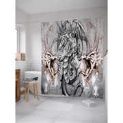 Шторка-занавеска для ванной JoyArty Борьба драконов
