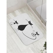Противоскользящий коврик для ванной, сауны, бассейна JoyArty Котята с мамой
