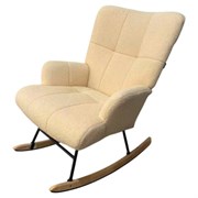 Кресло-качалка BRABIX "Rock LC-310", фактурная ткань букле (экомех), кремовое, 533150