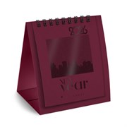 Календарь-домик настольный на гребне, 2026 г., BRAUBERG, 110х120 мм, БОРДОВЫЙ, 117284