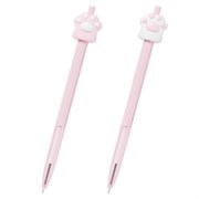 Ручка с топпером шариковая автоматическая FUNSTER "CAT PAW", СИНЯЯ, ассорти, пишущий узел 0,7 мм, линия письма 0,35 мм, 144376