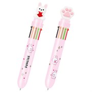 Ручка многоцветная с топпером шариковая автоматическая 10 ЦВЕТОВ FUNSTER "WOW", ассорти, пишущий узел 0,7 мм, линия письма 0,35 мм, 144382