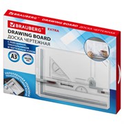 Доска чертежная А3, 505х370 мм, с рейсшиной, треугольником и чертежным узлом, УСИЛЕННАЯ УПАКОВКА, BRAUBERG EXTRA, 210879