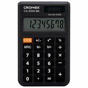 Калькулятор карманный CROMEX CX-210N-BK (96х62 мм), 8 разрядов, двойное питание, черный, 273834