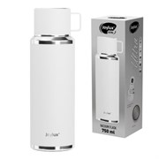 Термос 0,75 л JOYLUX (ДЖОЙЛЮКС) ULTRA, нержавеющая сталь SUS316, крышка/кружка, питейник, сито, белый матовый, 700315