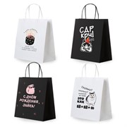 Пакет подарочный (1 штука) 26х13х32см (L) "Funny Mix", ассорти, крафт, ЗОЛОТАЯ СКАЗКА, 700820