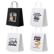 Пакет подарочный (1 штука) 26х13х32см (L) "Funny Notes", ассорти, крафт, ЗОЛОТАЯ СКАЗКА, 700824