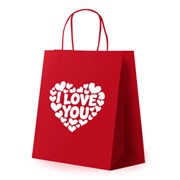 Пакет подарочный (1 штука) 26х13х32см (L) "Love Kraft", крафт, ЗОЛОТАЯ СКАЗКА, 700843