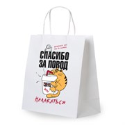 Пакет подарочный (1 штука) 26х13х32см (L) "Повод налакаться", крафт, ЗОЛОТАЯ СКАЗКА, 700846