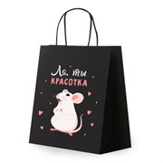 Пакет подарочный (1 штука) 26х13х32см (L) "Ля, ты!", крафт, ЗОЛОТАЯ СКАЗКА, 700848