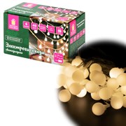 Электрогирлянда-нить комнатная "Шарики", 6 м, 40 LED, теплый белый, на батарейках, ЗОЛОТАЯ СКАЗКА, 591730