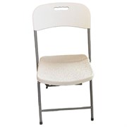 Стул складной NOSTRESS (НОСТРЕСС) "Country FC-003", усиленный каркас, НАГРУЗКА до 150 кг, пластик HDPE, белый, 680056