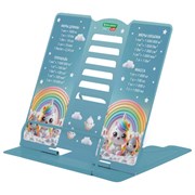 Подставка для книг и учебников большая BRAUBERG KIDS "Unicorn" с единицами измерения, регулируемый угол наклона, металлическая, 238963