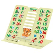 Подставка для книг BRAUBERG KIDS mini, "Animals", с алфавитом, регулируемый угол наклона, металлическая, 238965