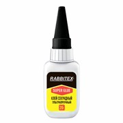 Клей секундный суперклей УЛЬТРАПРОЧНЫЙ, МАКСИМАЛЬНЫЙ ОБЪЕМ, 20 грамм, RABBITEX, 609803