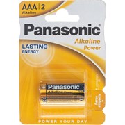 Батарейка Panasonic Alkaline LR03 AAA 1.5В бл/2 щелочная