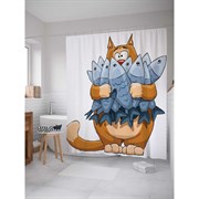 Шторка-занавеска для ванной JoyArty Кошачий букет