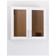 Шкаф для посуды SANTREK 80 белый металлик (со стеклом) фасад МДФ