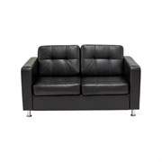 Двухместный диван Мягкий Офис с механизмом черный