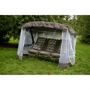 Садовые качели Olsa 3-х местные Палермо Премиум ткань каркас серый, серый рисунок ромб