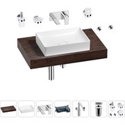 Комплект мебели для ванной комнаты с раковиной Wellsee Genuine Tree