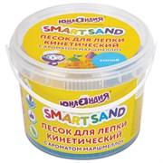 Песок для лепки кинетический ЮНЛАНДИЯ, синий, 500 г, 2 формочки, ведерко, 104996