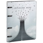 Тетрадь на кольцах А5 (180х220 мм), 80 листов, под кожу, клетка, BRAUBERG VISTA, Infinite way, 112132